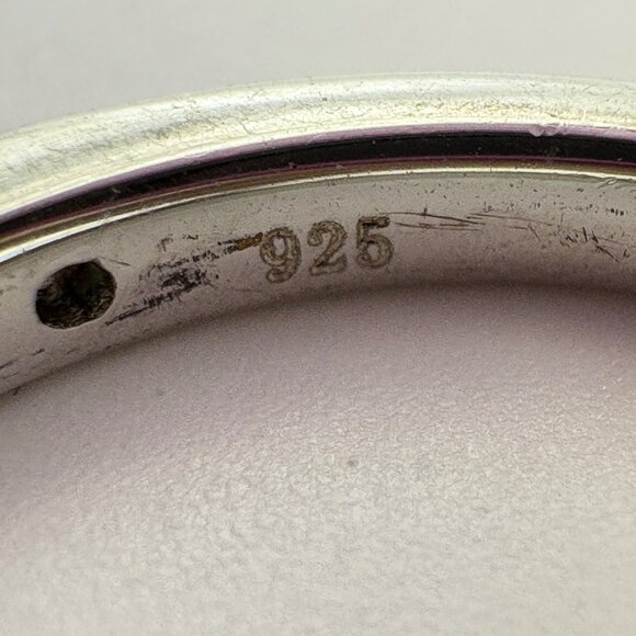 VTG Solid Sterling Silver 925 Cubic Zirconia Pavé Set Statement RIng Size 6.5 - Picture 7 of 9